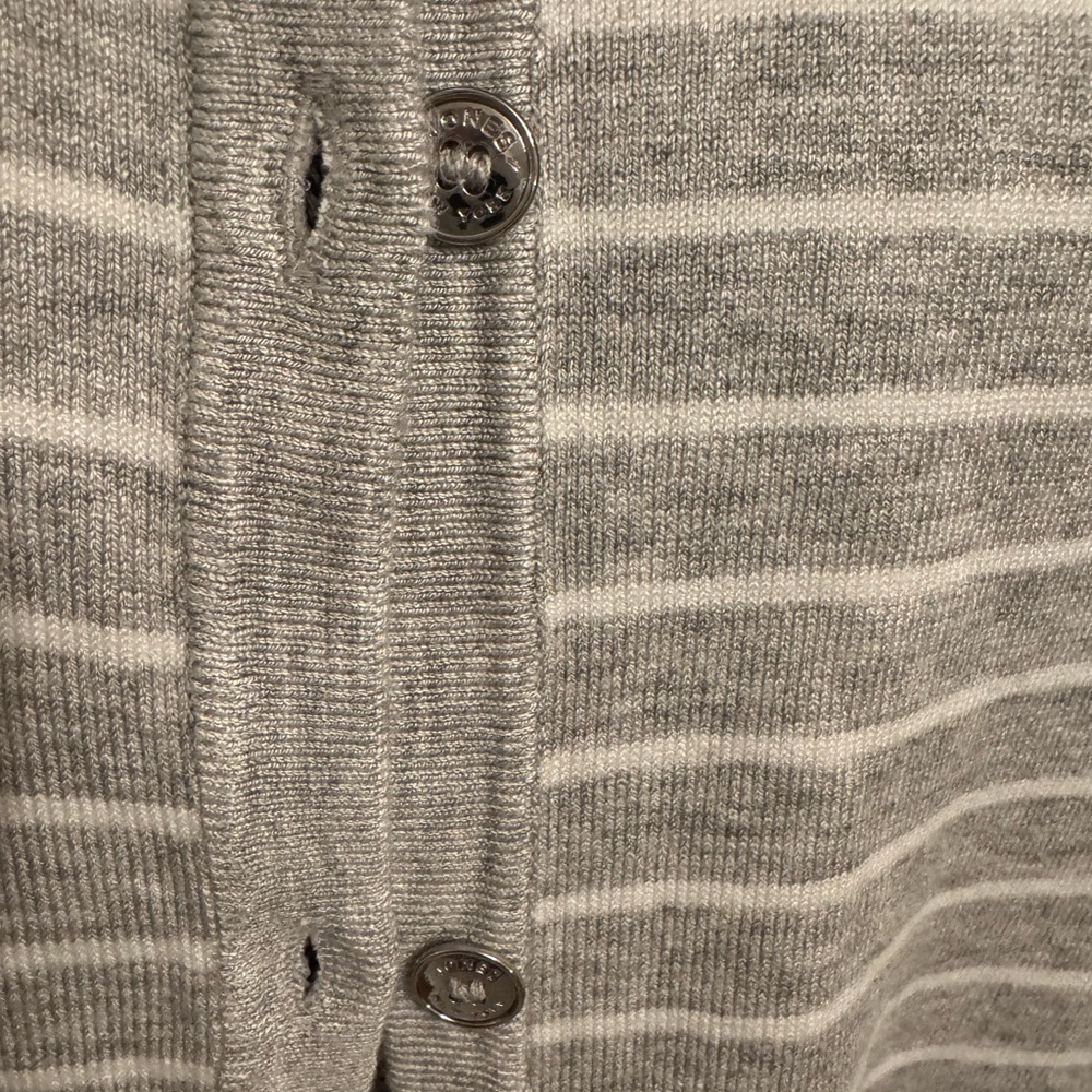 Jones New York Gray/White Striped Cardigan Sweater - Picture 5 of 11